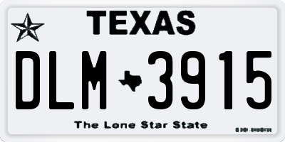 TX license plate DLM3915