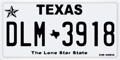 TX license plate DLM3918