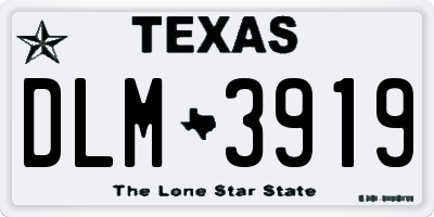 TX license plate DLM3919