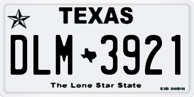 TX license plate DLM3921