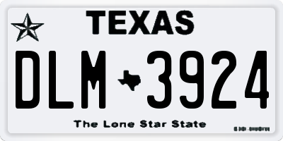 TX license plate DLM3924