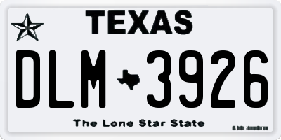 TX license plate DLM3926