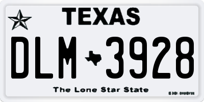 TX license plate DLM3928