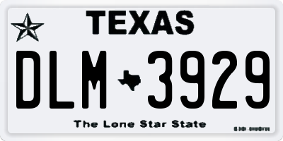 TX license plate DLM3929