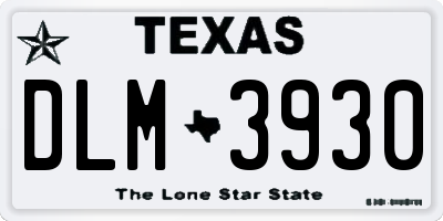 TX license plate DLM3930