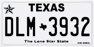 TX license plate DLM3932