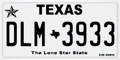 TX license plate DLM3933