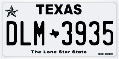 TX license plate DLM3935