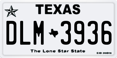 TX license plate DLM3936