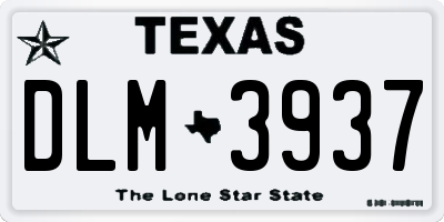 TX license plate DLM3937