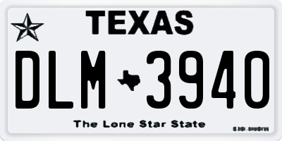 TX license plate DLM3940