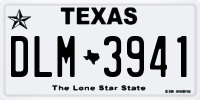 TX license plate DLM3941