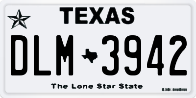 TX license plate DLM3942