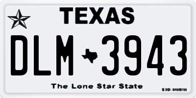 TX license plate DLM3943