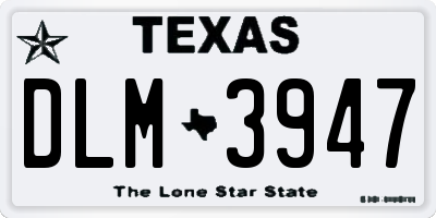 TX license plate DLM3947