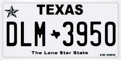TX license plate DLM3950