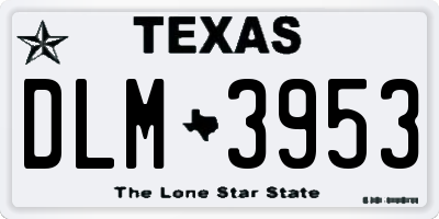 TX license plate DLM3953