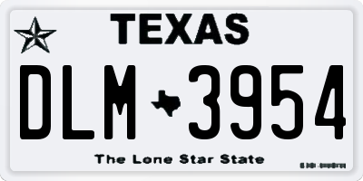 TX license plate DLM3954