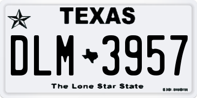 TX license plate DLM3957