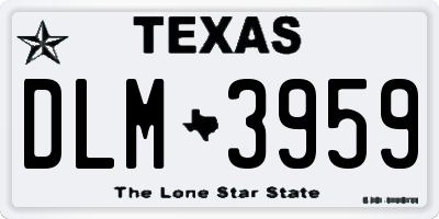 TX license plate DLM3959