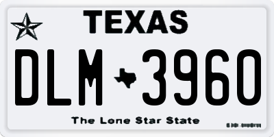 TX license plate DLM3960