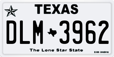 TX license plate DLM3962