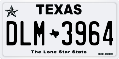 TX license plate DLM3964
