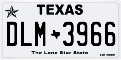 TX license plate DLM3966