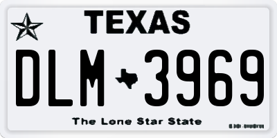 TX license plate DLM3969