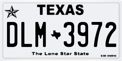 TX license plate DLM3972