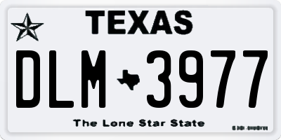 TX license plate DLM3977