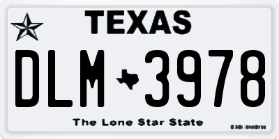 TX license plate DLM3978