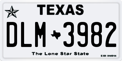 TX license plate DLM3982