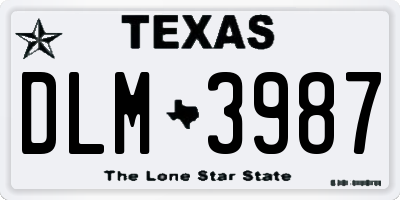 TX license plate DLM3987