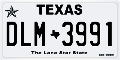 TX license plate DLM3991