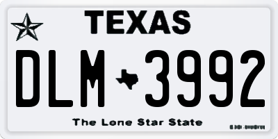 TX license plate DLM3992