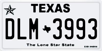 TX license plate DLM3993