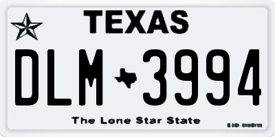 TX license plate DLM3994