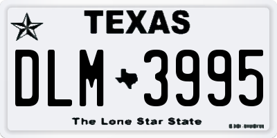 TX license plate DLM3995