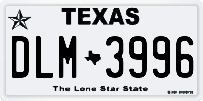 TX license plate DLM3996