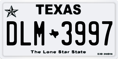 TX license plate DLM3997