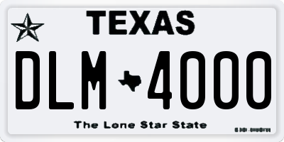 TX license plate DLM4000