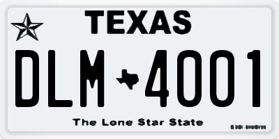 TX license plate DLM4001