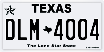 TX license plate DLM4004