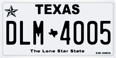 TX license plate DLM4005