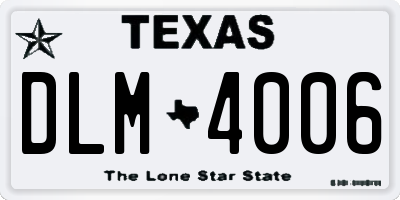 TX license plate DLM4006