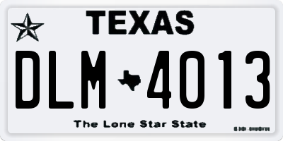 TX license plate DLM4013