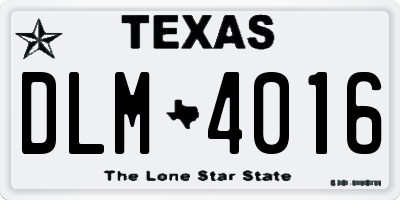 TX license plate DLM4016