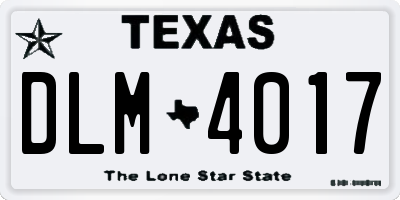 TX license plate DLM4017