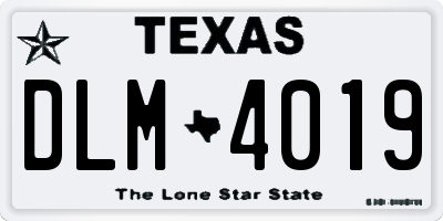 TX license plate DLM4019